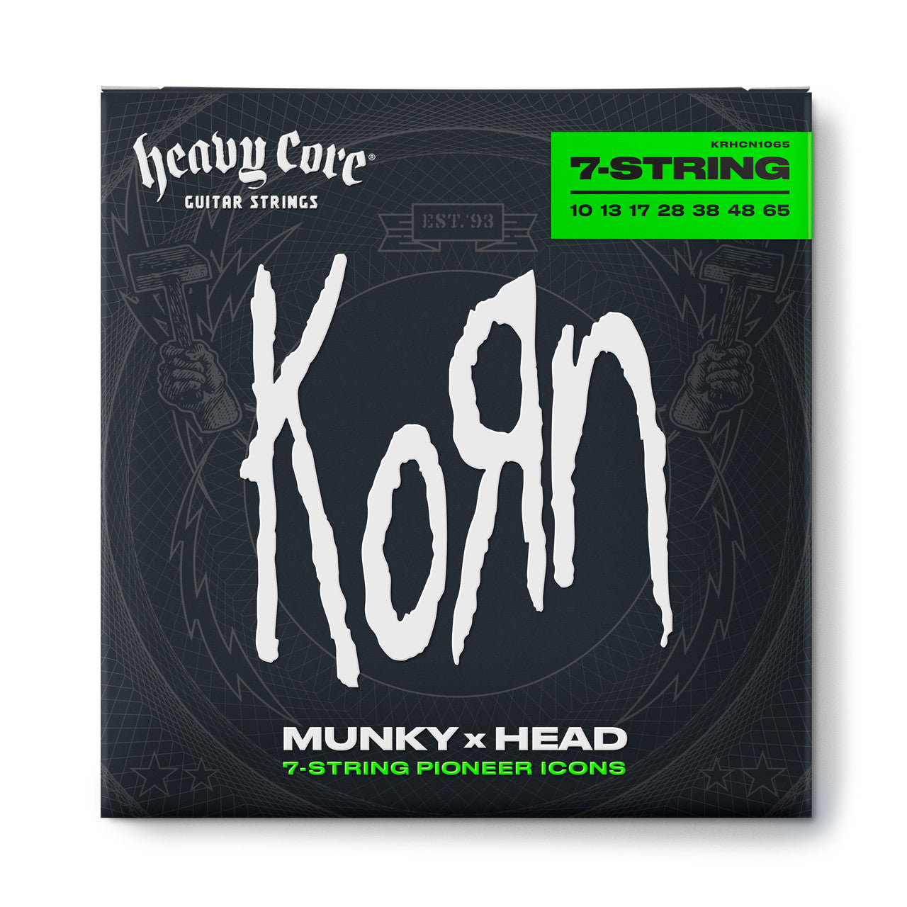 JIM DUNLOP | KRHCN1065-7 | Korn Custom Nickel Wound 7 String Electric Guitar Strings. JIM DUNLOP | KRHCN1065-7 | Korn Custom Nickel Wound 7 String Electric Guitar Strings.
